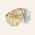 Set Of Two, 18K Yg And Rhodium Plated Sterling Silver, Lotus Rings