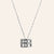 Rhodium Plated Sterling Silver White CZ DS Cube Necklace