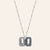 Rhodium Plated Sterling Silver White CZ DS Cube Necklace