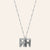 Rhodium Plated Sterling Silver White CZ DS Cube Necklace