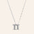 Rhodium Plated Sterling Silver White CZ DS Cube Necklace