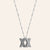 Rhodium Plated Sterling Silver White CZ DS Cube Necklace