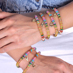 "DS Bubbly" Semi-Precious Initial Bracelet
