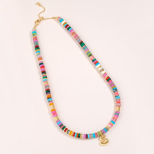 "DS Bubbly" Semi-Precious Initial Necklace