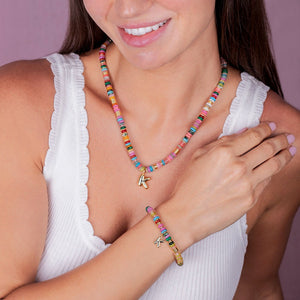 "DS Bubbly" Semi-Precious Initial Necklace