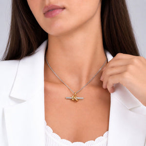 Knot Love Two-Tone Pendant Necklace