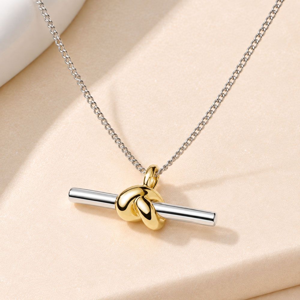 Knot Love Two-Tone Pendant Necklace