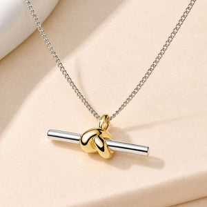 Knot Love Two-Tone Pendant Necklace