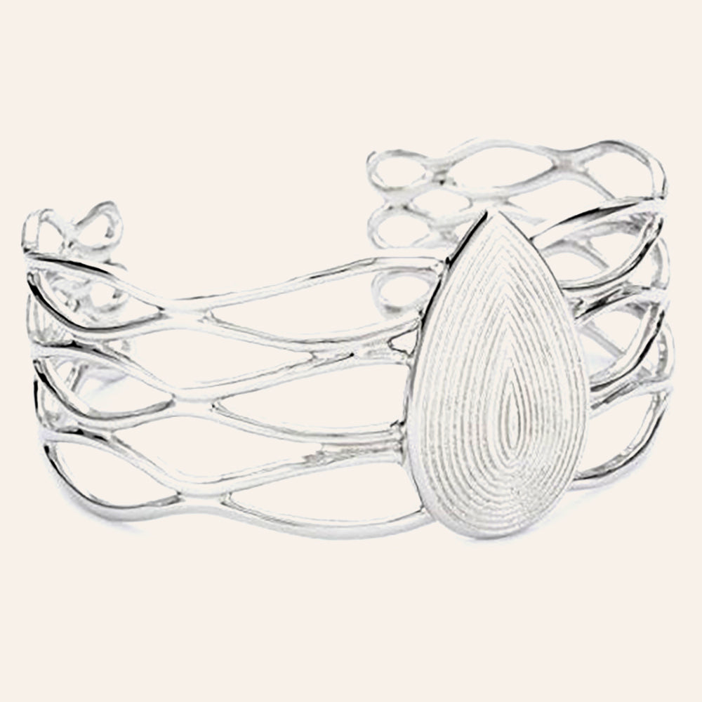 Rhodium Plated Sterling Silver, Gypsy Cuff