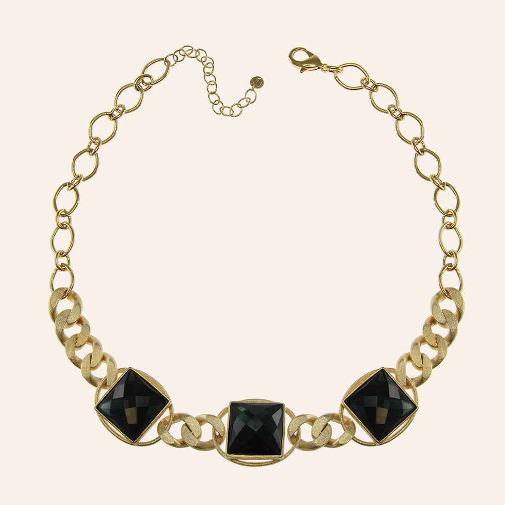 "Verve" Crystal Station 20" Link Necklace
