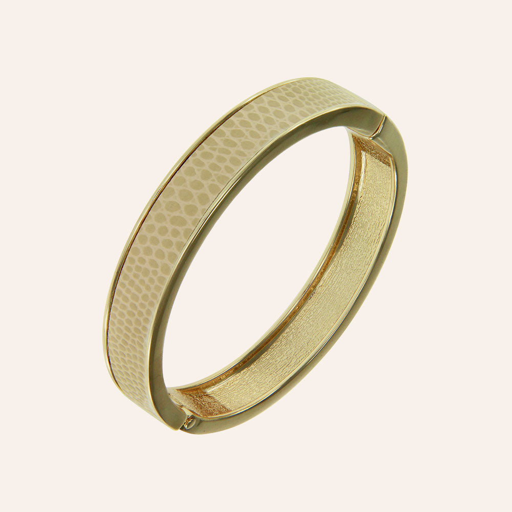 "Sabi Colori" Thin Natural Tan Lizardprint Bangle Bracelet