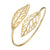 18K YG Plated Brass "Sweet Petiole" Clear CZ Open Bracelet