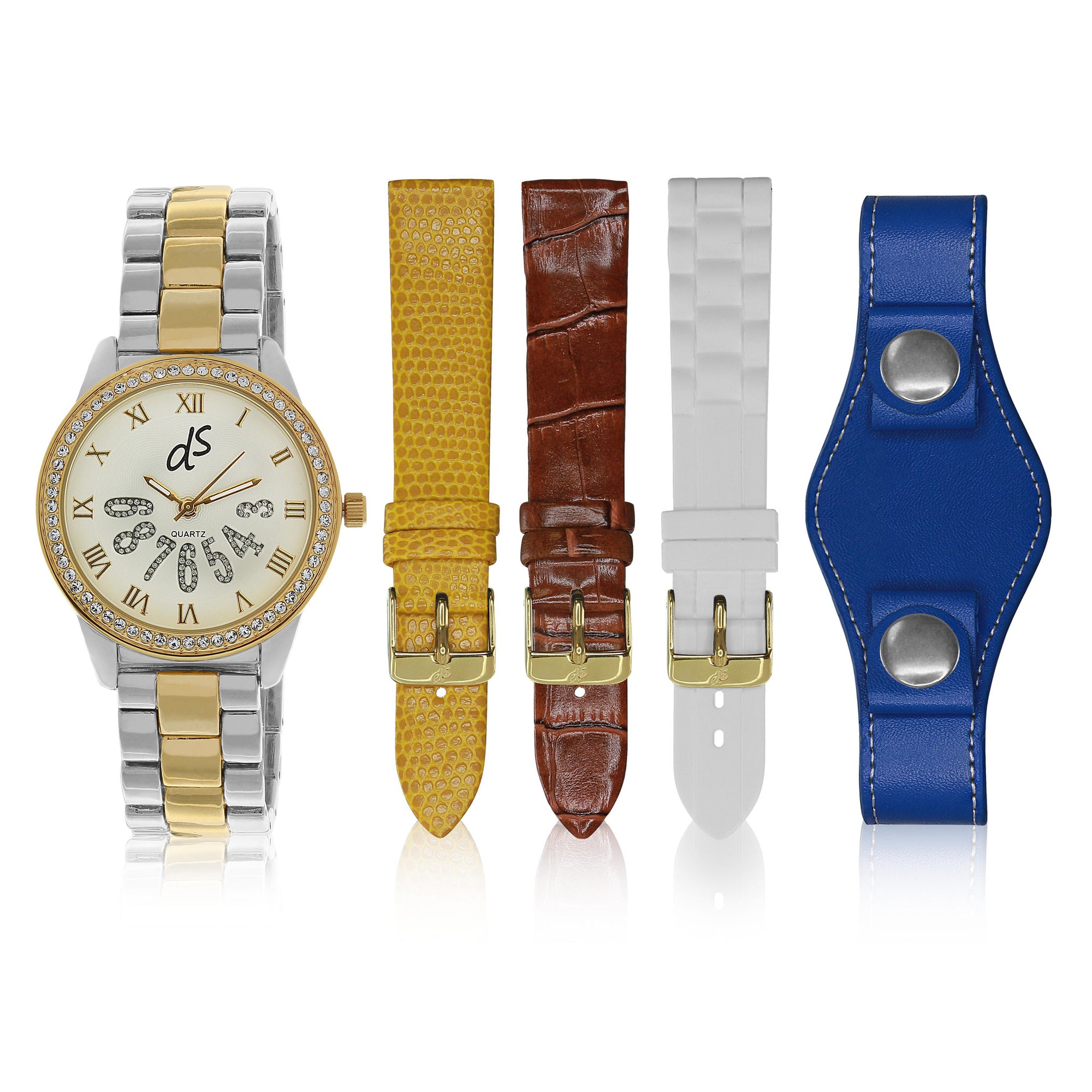 "Dani Watch" Set, Two-Tone Yellow Gold and Silver