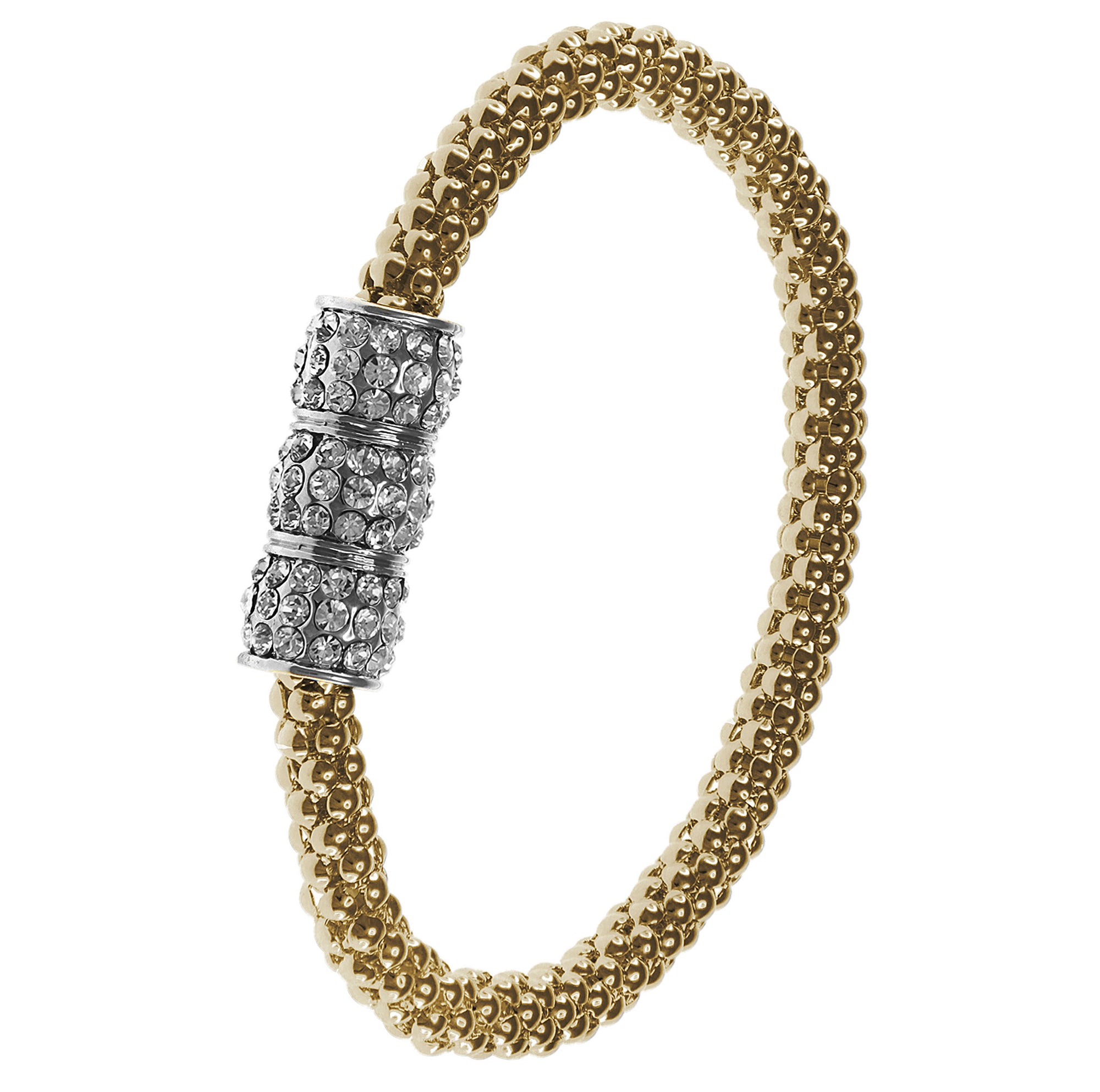 "Mid-Town Glow"  Crystal Embelished Stretch Mesh Bracelet