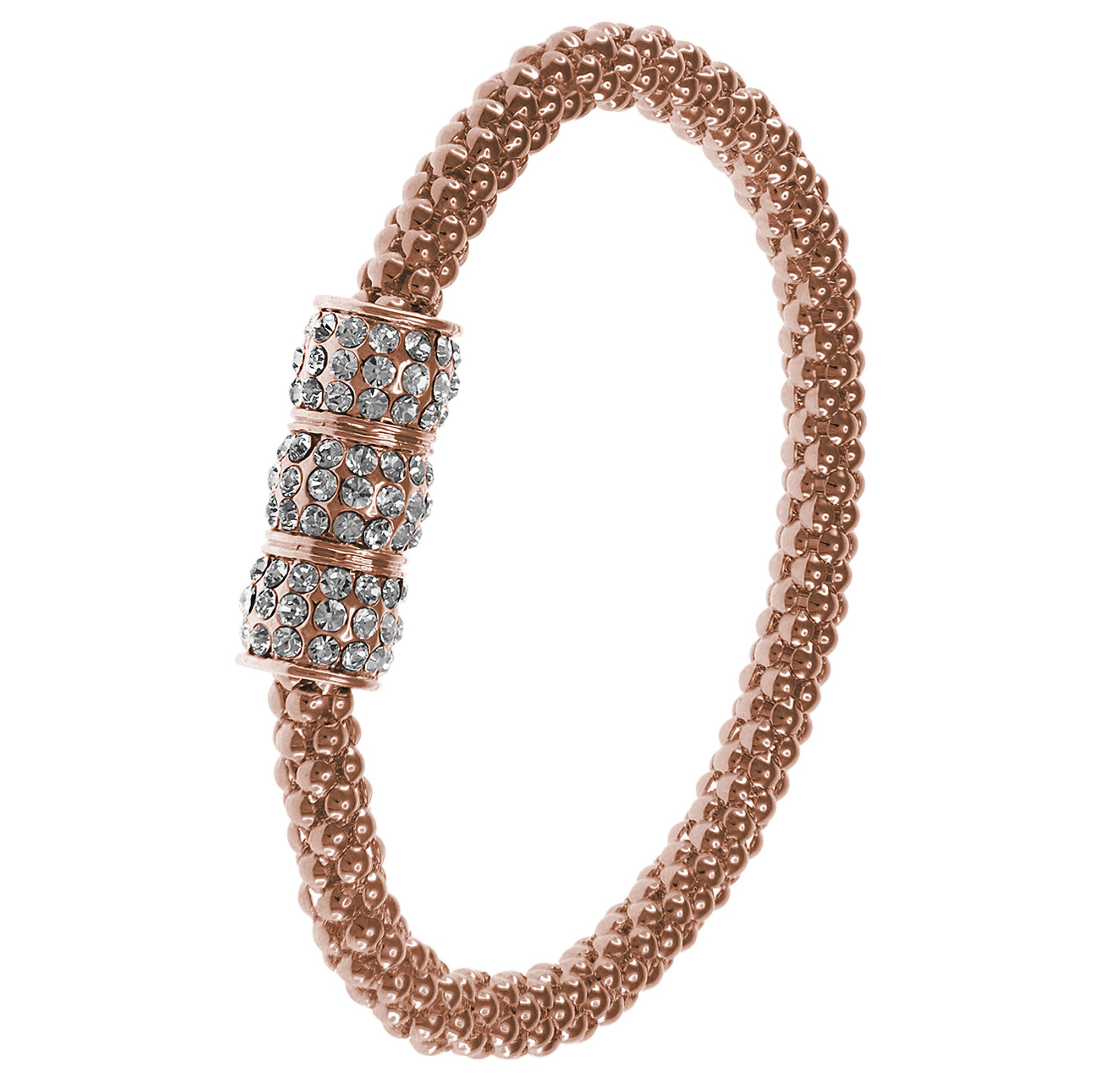 "Mid-Town Glow"  Crystal Embelished Stretch Mesh Bracelet