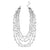 "Glam Pearls" 5 rows layered statement necklace / Silver Tone