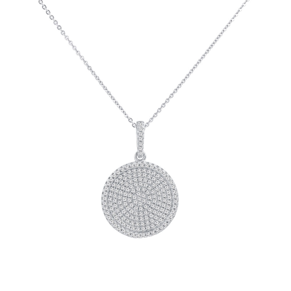 Round Prong-set CZ's  Sterling Silver Pendant Necklace
