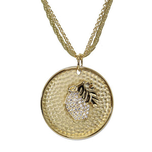 18K YG Plated "Personalized Zodiac" White CZ Pendant Necklace