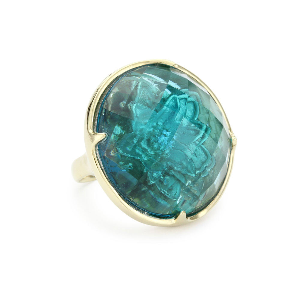 "Candy" Green Colored Stone Cocktail Ring
