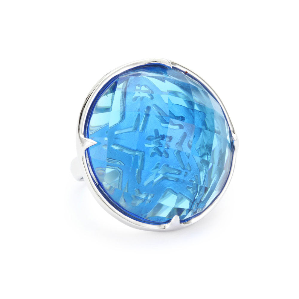 "Candy" Blue Colored Stone Cocktail Ring