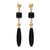 18K YG Plated "Doyenne" Black Agate Gypsy Earrings