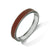 "Sabi Colori" Sienna Brown Lizard Inlay Thin Hinge Bangle -Silvertone