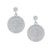 Circle Pave Prong-set CZ's Sterling Silver Dangling Earrings