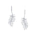 Feather Prong-set CZ's Sterling Silver Dangling Earrings