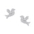 Dove Prong-set CZ's Sterling Silver Post Earrings