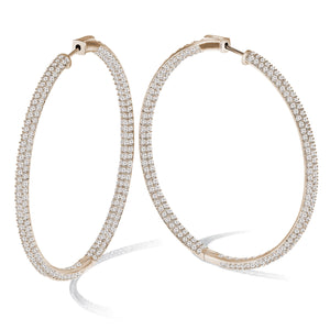“The Grand” 18K Rose Gold Plated Pave Crystal Inside-outside Hoop Earrings