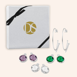 "Four Ways to Charm" Rhodium Plated Charm Set