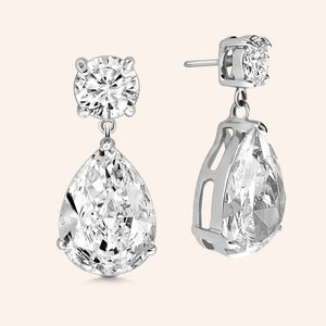 “Charlotte” 14ct Round and Pear Cut Drop Earrings