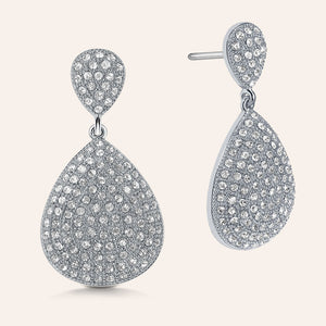 “Cate” Pave Crystals Pear-Shaped Drop Earrings