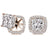 “Rachel” 8ct Princess Cut Halo Stud Earrings and Jackets