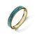 "Sabi Colori" Viridian Blue Python Inlay Thin Hinge Bangle- Goldtone