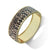 "Sabi Colori" Sand Phyton Inlay Wide Hinge Bangle- Goldtone