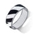 "Sabi Colori" Zebra Sahara Mohair Inlay Wide Hinge Bangle- Silvertone