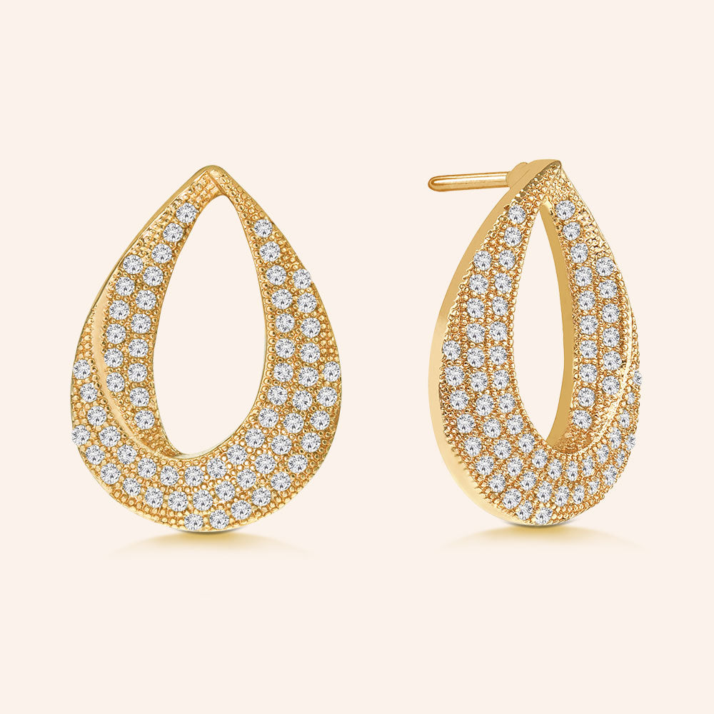 "Magic Twist" 1.3ctw Pave Open Teardrop Earrings