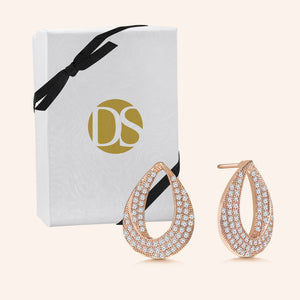 "Magic Twist" 1.3ctw Pave Open Teardrop Earrings