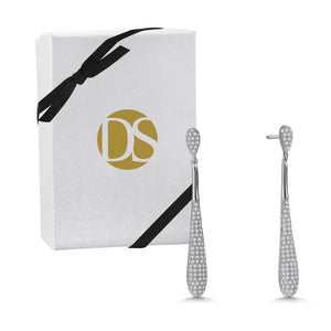 "Sheer Drop" 2.2ctw Pave Dome Drop Earrings