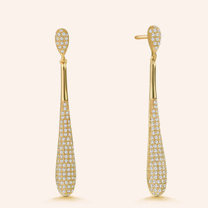 "Sheer Drop" 2.2ctw Pave Dome Drop Earrings