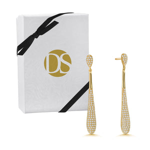 "Sheer Drop" 2.2ctw Pave Dome Drop Earrings