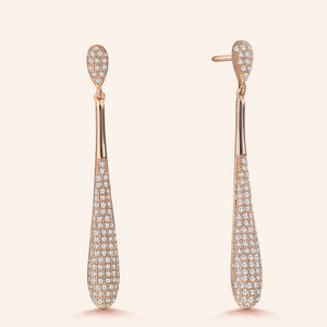 "Sheer Drop" 2.2ctw Pave Dome Drop Earrings