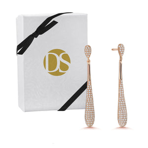 "Sheer Drop" 2.2ctw Pave Dome Drop Earrings
