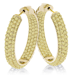 “The Midi” Pave Crystal Inside-outside Hoop Earrings