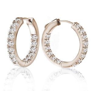 “1 Row Petite” 1.4ctw  Inside-outside Hoop Earrings