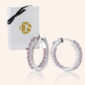 “1 Row Petite” 1.4ctw  Inside-outside Hoop Earrings