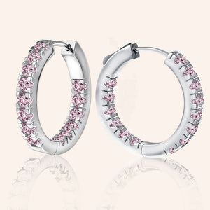 “1 Row Petite” 1.4ctw  Inside-outside Hoop Earrings