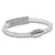 "Icon Forever" Woven Genuine Leather Bracelet - Silver - White