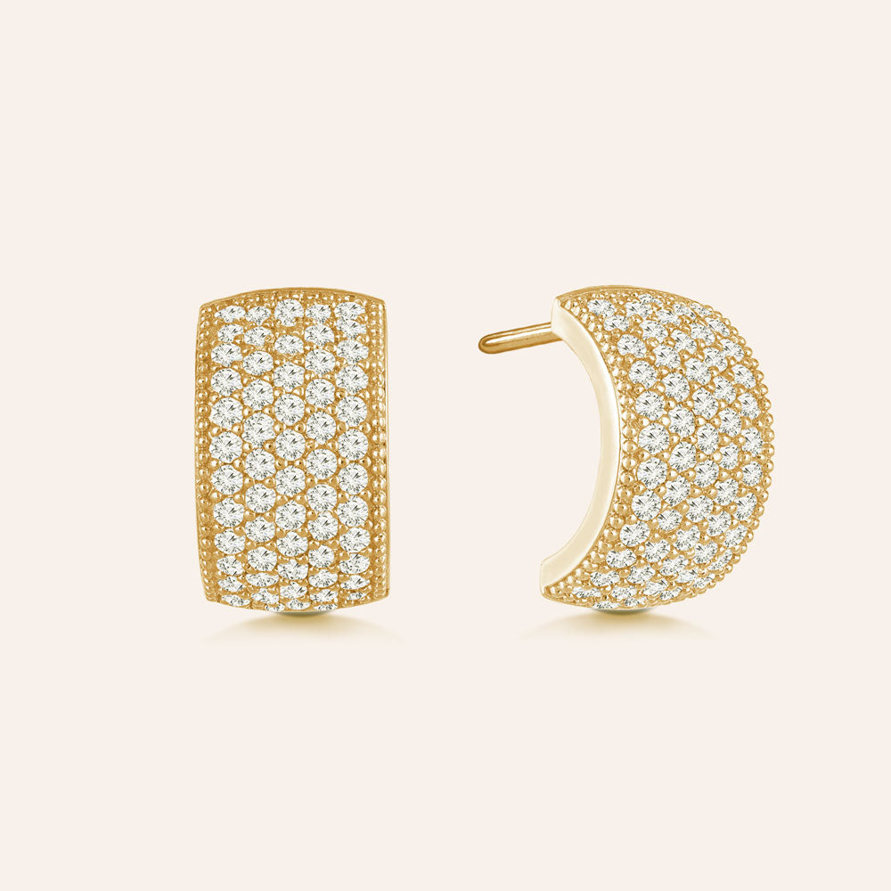 "Shimmering Touch" 2.6ctw Pave Hoop Earrings